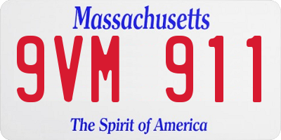 MA license plate 9VM911
