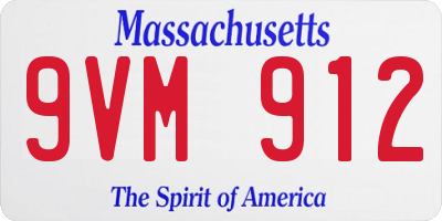 MA license plate 9VM912