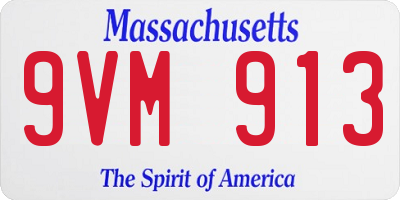 MA license plate 9VM913
