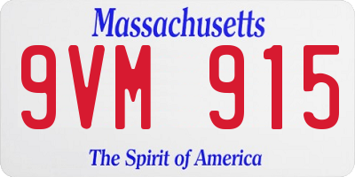MA license plate 9VM915