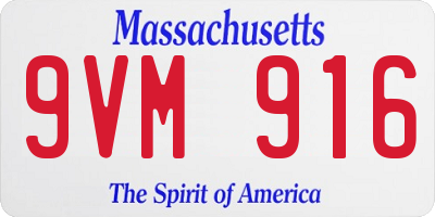 MA license plate 9VM916