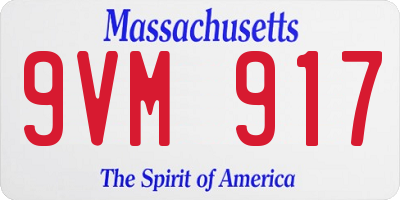 MA license plate 9VM917