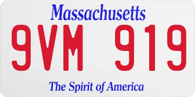 MA license plate 9VM919