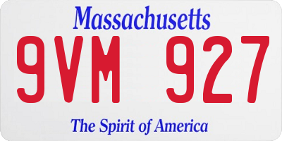 MA license plate 9VM927