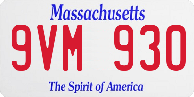 MA license plate 9VM930