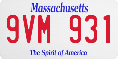MA license plate 9VM931