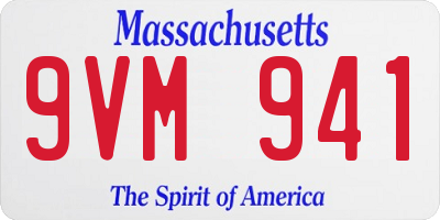 MA license plate 9VM941