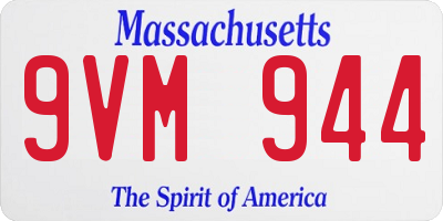 MA license plate 9VM944