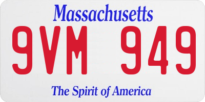 MA license plate 9VM949