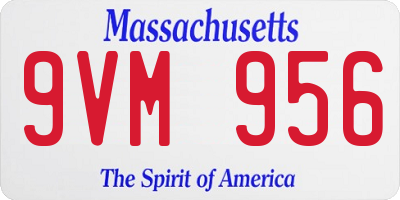 MA license plate 9VM956