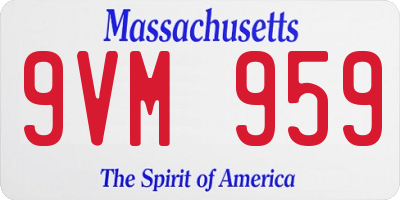 MA license plate 9VM959