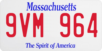 MA license plate 9VM964