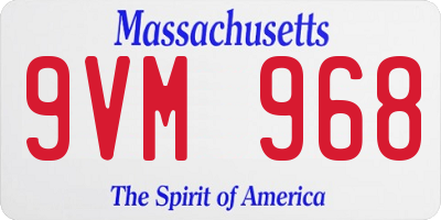 MA license plate 9VM968