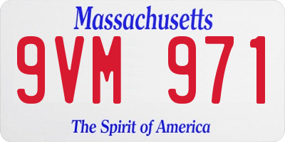 MA license plate 9VM971
