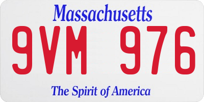 MA license plate 9VM976