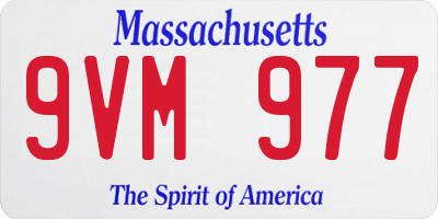 MA license plate 9VM977