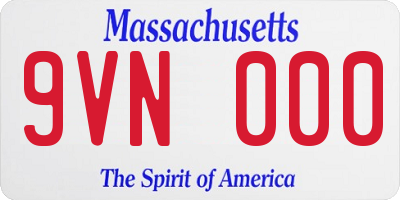 MA license plate 9VN000