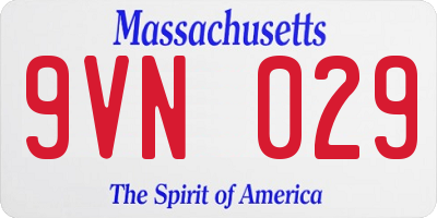 MA license plate 9VN029