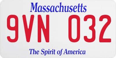 MA license plate 9VN032
