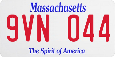 MA license plate 9VN044