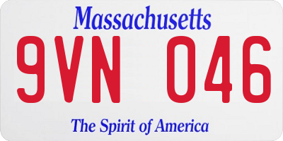 MA license plate 9VN046