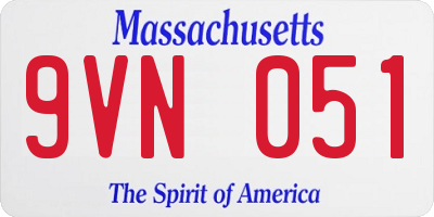 MA license plate 9VN051