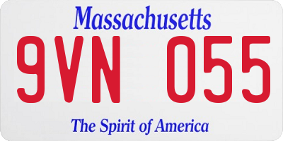 MA license plate 9VN055