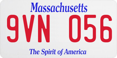 MA license plate 9VN056