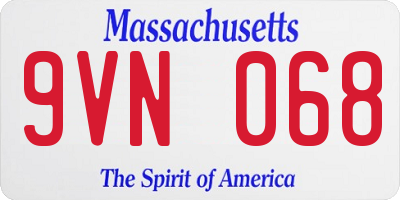 MA license plate 9VN068