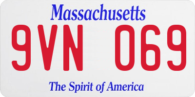 MA license plate 9VN069