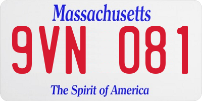 MA license plate 9VN081