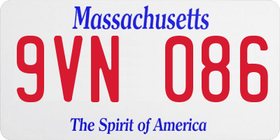 MA license plate 9VN086