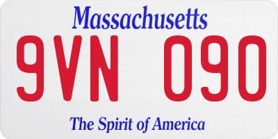MA license plate 9VN090