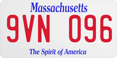 MA license plate 9VN096
