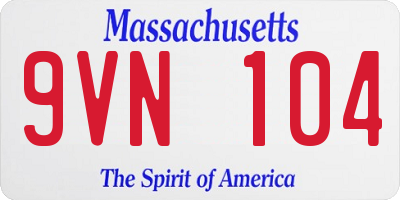 MA license plate 9VN104