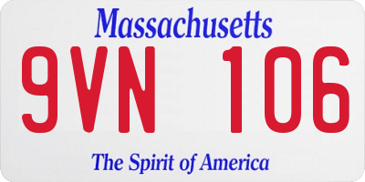 MA license plate 9VN106