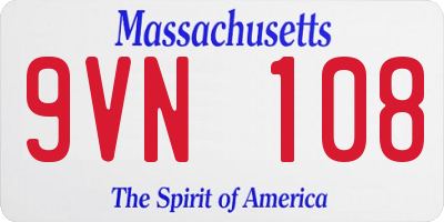 MA license plate 9VN108