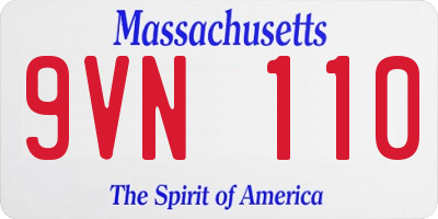 MA license plate 9VN110