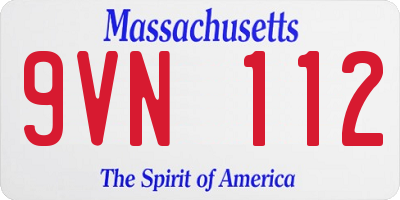 MA license plate 9VN112