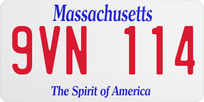 MA license plate 9VN114