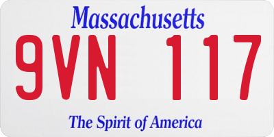 MA license plate 9VN117