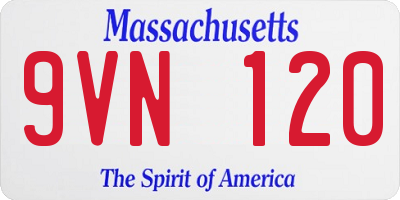 MA license plate 9VN120