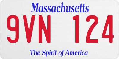 MA license plate 9VN124