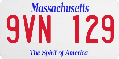 MA license plate 9VN129