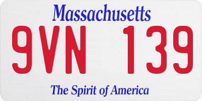 MA license plate 9VN139