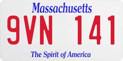 MA license plate 9VN141