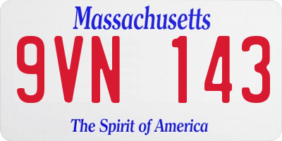 MA license plate 9VN143