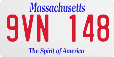 MA license plate 9VN148