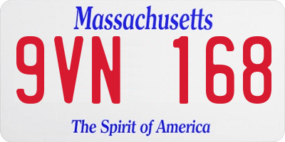 MA license plate 9VN168