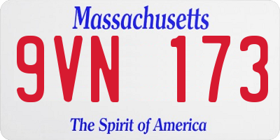 MA license plate 9VN173